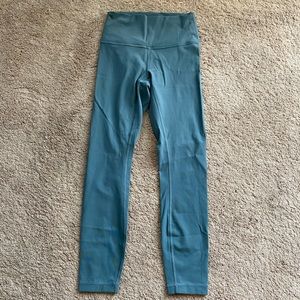 Blue lululemon Wunder Under leggings.  Size 4.